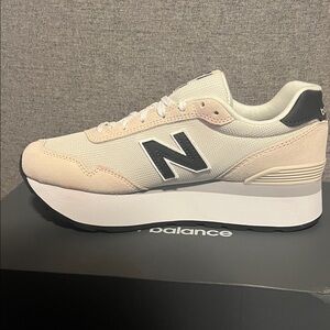New Balance Women's Cream and Black Sneakers